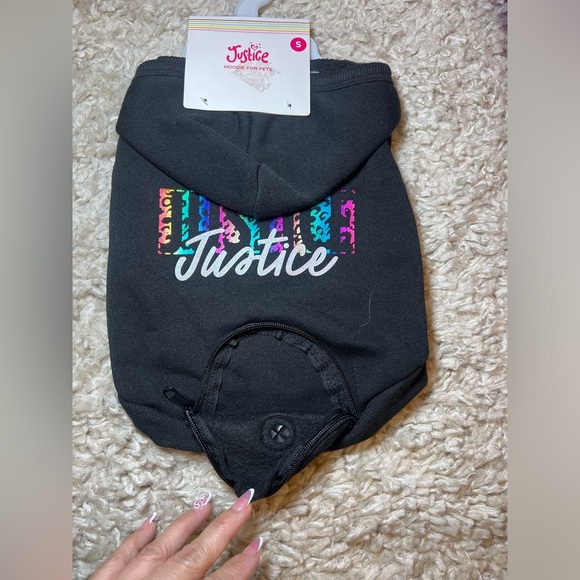 Justice Black Dog Hoodie - Picture 1 of 4